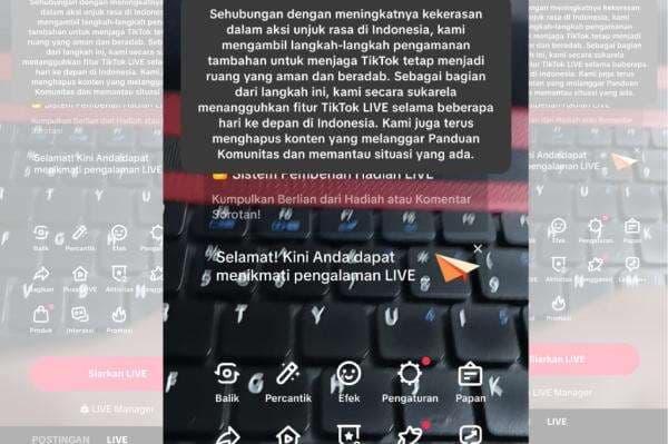 TikTok Tangguhkan Fitur Live di Indonesia Imbas Demo Ricuh