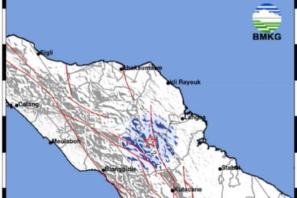 Gempa Darat Hari Ini M 3,9 Guncang Gayo Lues, Getaran Terasa hingga Aceh Tamiang