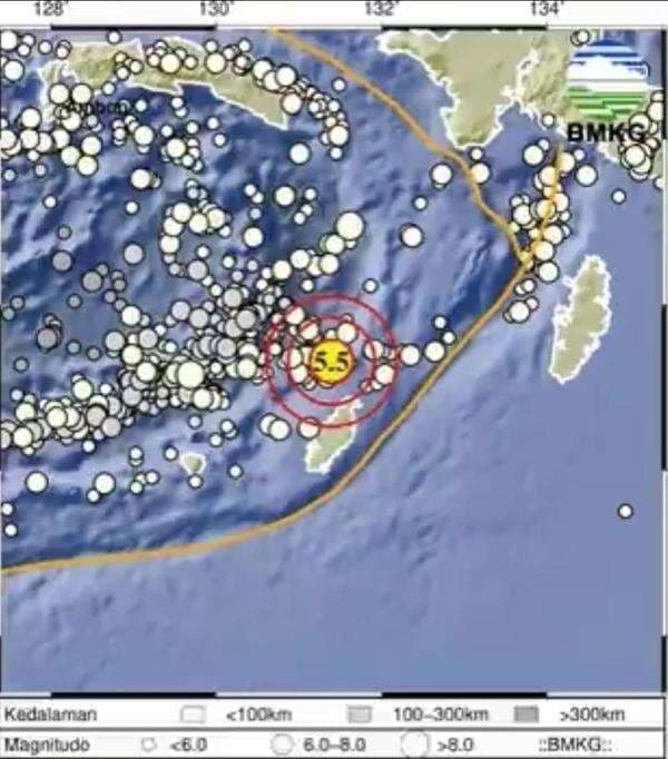 Tanimbar Maluku Diguncang Gempa Magnitudo 5,5, Tidak Berpotensi Tsunami