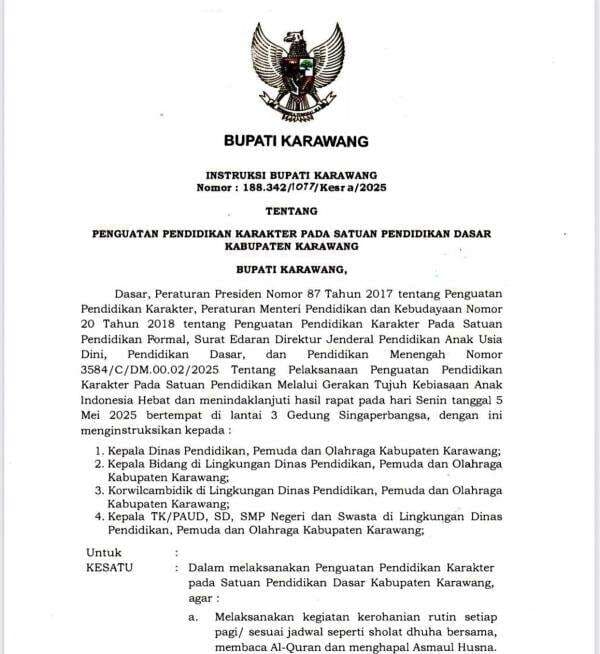 Pemkab Karawang Pilih Langkah Humanis Bentuk Karakter Siswa