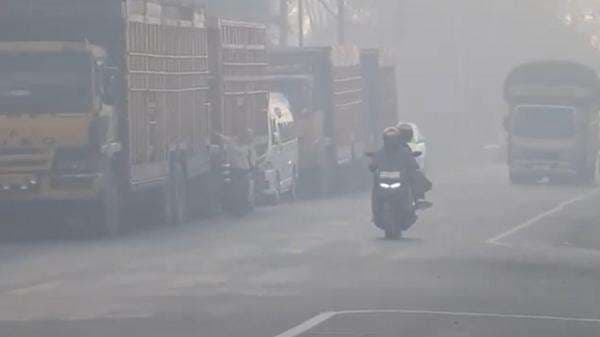 8 Hektare Lahan Gambut di Aceh Barat Terbakar, Jalan Lintas Provinsi Diselimuti Asap