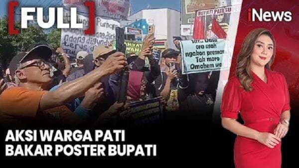 Demonstran di Alun-Alun Juana Bakar Poster Bupati Pati Sudewo