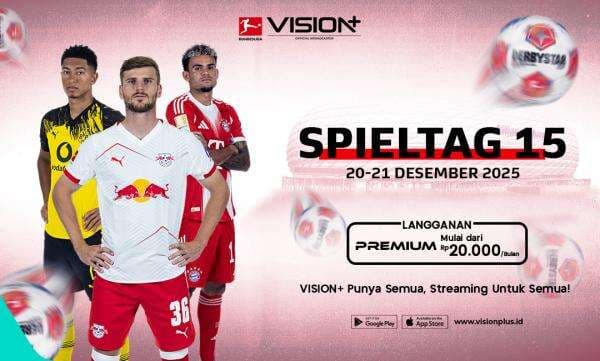 Jadwal Bundesliga Spieltag15, Dortmund, Leipzig, hingga Bayern Siap Tempur di VISION+