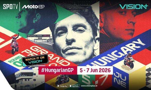 MotoGP 2026 Berlanjut ke Hungaria, Simak Jadwal Lengkap dan Link Nonton di VISION+