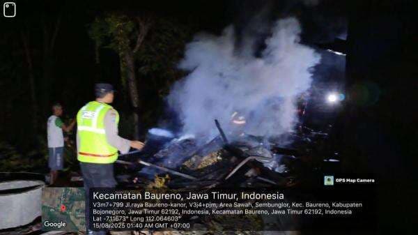 Dapur Rumah Warga di Baureno Terbakar, Api Nyaris Menyambar Rumah Tetangga