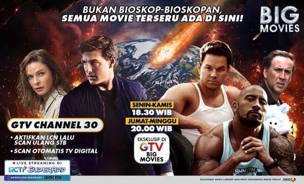 GTV Big Movies Hadir dengan Kualitas Gambar Super Jernih di Channel 30