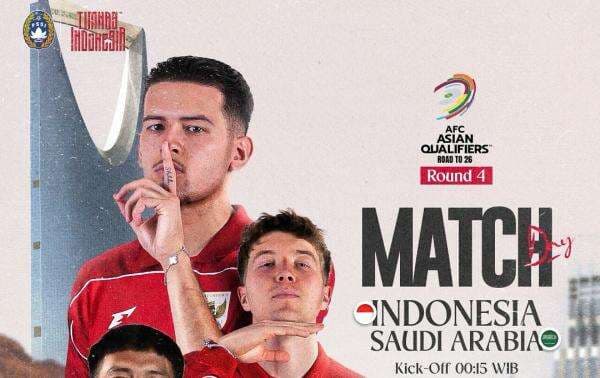 Klik di Sini! Link Live Streaming Timnas Indonesia vs Arab Saudi di Kualifikasi Piala Dunia 2026 Malam Ini