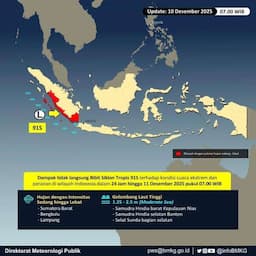 Bibit Siklon 91S Picu Hujan Lebat di Sumatera, BMKG Imbau Masyarakat Tenang dan Waspada