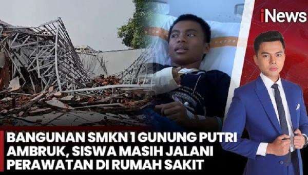Ngeri! Detik-Detik Bangunan SMKN 1 Gunung Putri Ambruk, 42 Siswa Jadi Korban!