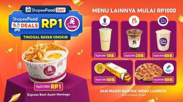 ShopeeFood Deals Sajikan Lebih Banyak Promo Spesial: Solaria Rp1 dan Menu Diskon Mulai 1RB
