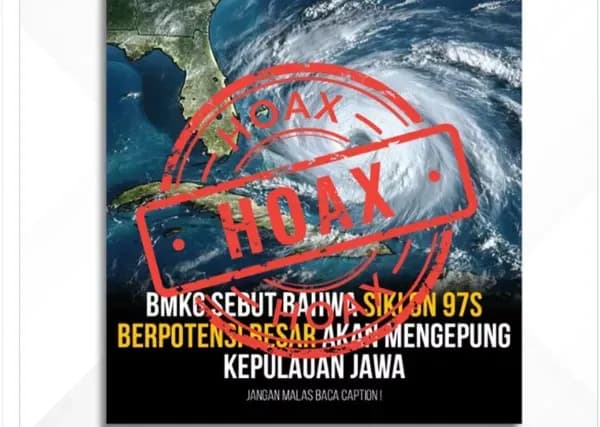 Soal Siklon 97S Mengepung Jawa, BMKG: Hoaks!