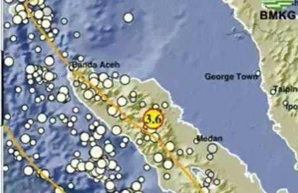 Pusat Gempa Hari Ini 10 Menit yang Lalu M 3,6 Guncang Gayo Lues Aceh