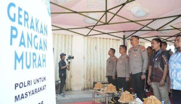 Polres Gowa Luncurkan Gerakan Pangan Murah Serentak Nasional, Salurkan 10 Ton Beras