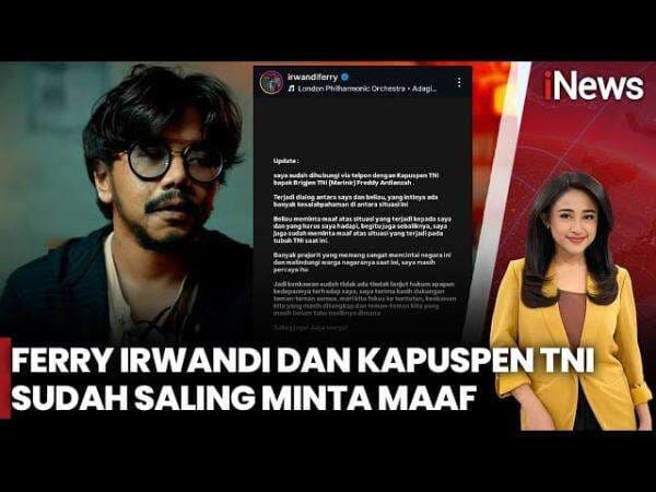 Geger! Ferry Irwandi Klarifikasi Hubungannya dengan TNI: Urusan Sudah Selesai Geger! Ferry Irwandi Klarifikasi Hubungannya dengan TNI: Urusan Sudah Selesai
