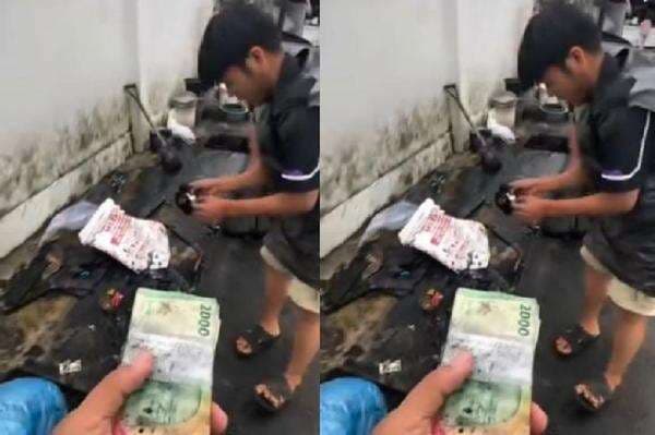 Rezeki Nomplok! Viral Warga Temukan Segepok Uang saat Bersihkan Gorong-Gorong