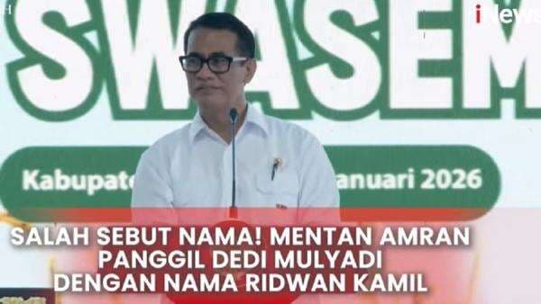 Momen Mentan Salah Sebut Dedi Mulyadi jadi Ridwan Kamil di Acara Swasembada Pangan