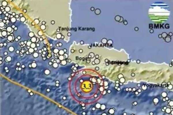 Gempa Hari Ini Magnitudo 3,3, Guncang Sukabumi Jabar
