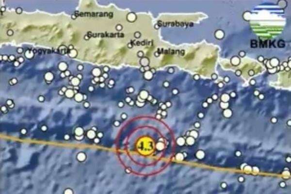 Gempa Hari Ini Magnitudo 4,3 Guncang Malang Jatim
