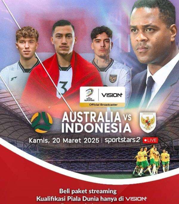 Jadwal dan Link Live Streaming Timnas Indonesia vs Australia
