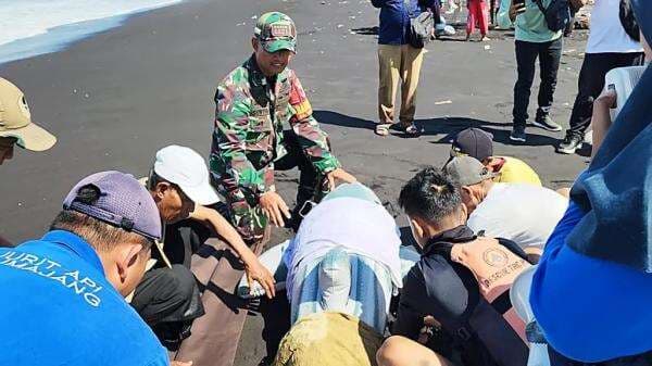 Simulasi dan Bimtek Penanganan Mamalia Laut Terdampar di Pantai Wotgalih Lumajang