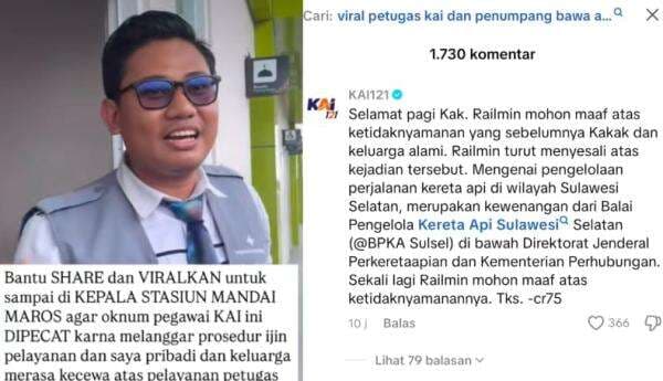 KAI Minta Maaf atas Insiden Penolakan Anak Balita Naik Kereta, BPKA Sulsel Masih Bungkam