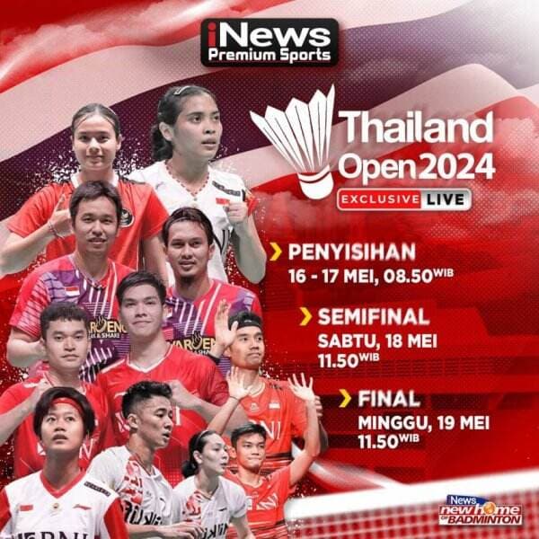 7 Wakil Indonesia Amankan Tiket Perempat Final Thailand Open 2024, Saksikan Live Eksklusif di iNews!