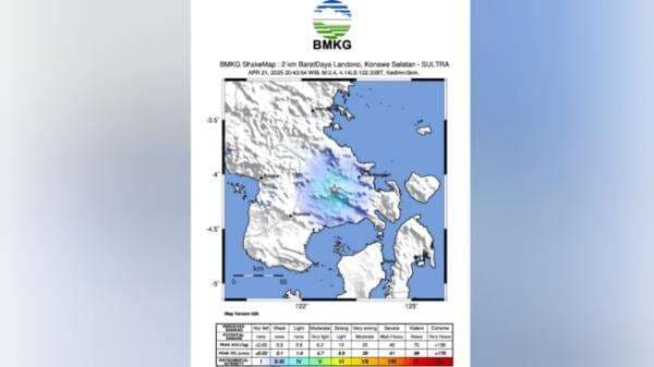 Gempa Magnitudo 3,4 Guncang Konawe Selatan dan Kendari, Warga Rasakan Getaran Seperti Truk Melintas