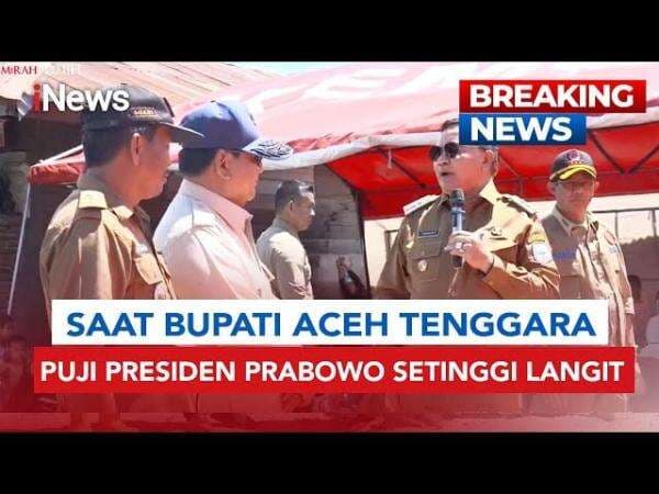 Momen Bupati Aceh Tenggara Puji Presiden Prabowo Setinggi Langit di Depan Korban Banjir