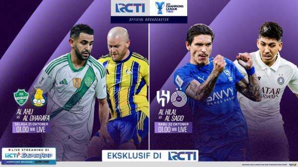 Live RCTI Malam Hari! Jadwal Siaran Langsung AFC Champions League Elite 2025-2026: Al Hilal vs Al Sadd, Al Ahli Hadapi Al Gharafa