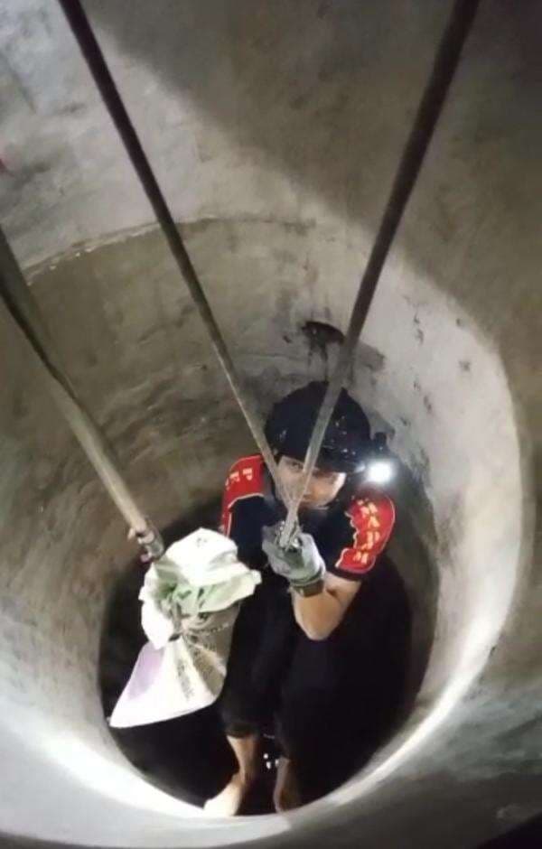 Hendak Wudhu, Warga Temukan  Kucing Tercebur ke Dalam Sumur, Petugas Damkar Lakukan Evakuasi