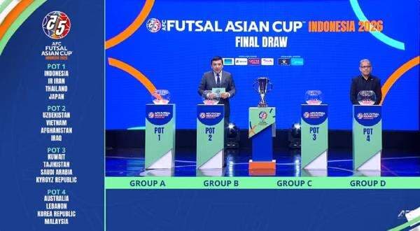 Hasil Drawing Piala Asia Futsal 2026: Timnas Futsal Indonesia Jumpa Korea Selatan dan Irak!