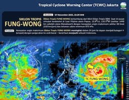 Waspada! Siklon Tropis Fung-Wong hingga Gelombang Atmosfer Picu Hujan Sepekan Kedepan