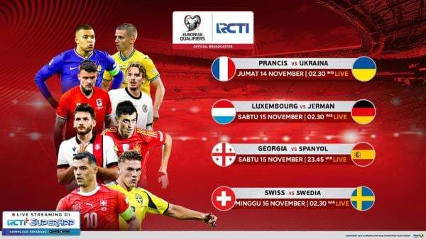 Live RCTI Malam Hari! Jadwal Siaran Langsung Kualifikasi Piala Dunia 2026: Prancis vs Ukraina, Georgia vs Spanyol