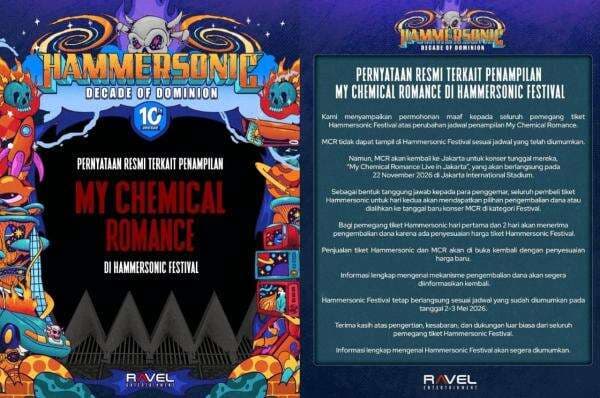 My Chemical Romance Batal Manggung di Hammersonic Festival 2026