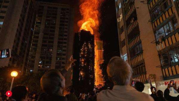 Korban Tewas Kebakaran Apartemen Wang Fuk Court Bertambah Jadi 128 Orang