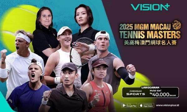 Jadwal dan Link Live Streaming MGM Macau Tennis Masters 2025 di Vision+, Rising Stars Tenis Dunia Siap Unjuk Gigi!