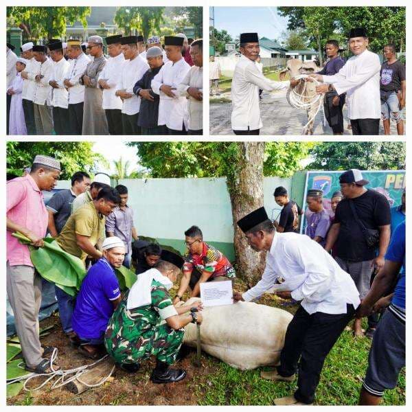 Korem 102/Pjg Gelar Shalat Idul Adha dan Pemotongan 24 Hewan Kurban di Palangka Raya