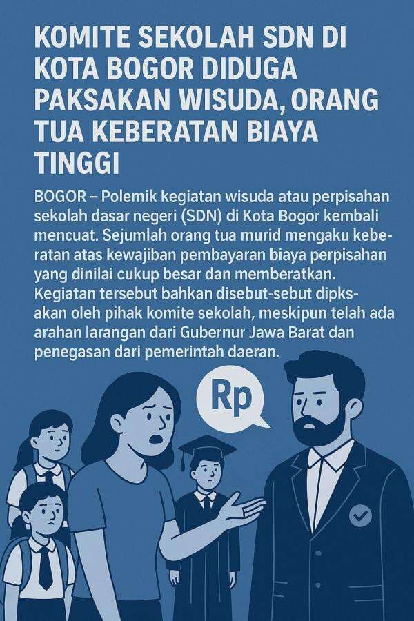 Orang Tua Keberatan, Komite Sekolah SDN di Kota Bogor Diduga Paksakan Acara Wisuda Mewah