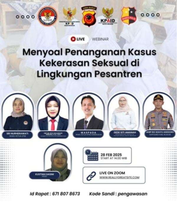 KPAI dan LPSK Tegaskan Kasus Kekerasan Seksual di Pesantren Parung Bogor Tak Boleh Dimediasi