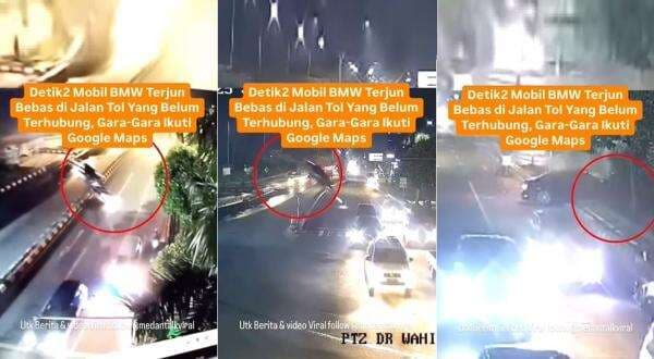 Viral Video Detik-Detik Mobil BMW Terjun di Tol Gresik, seperti Film Fast and Furious