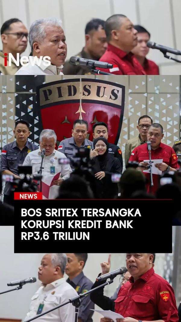 Bos Sritex Tersangka Korupsi Kredit Bank Rp3,6 Triliun