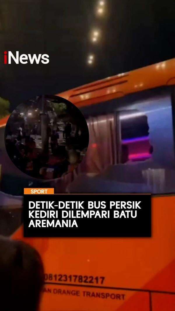 Detik-Detik Bus Persik Kediri Dilempari Batu Aremania