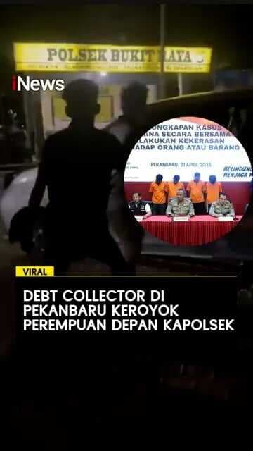 Debt Collector di Pekanbaru Keroyok Perempuan Depan Kapolsek