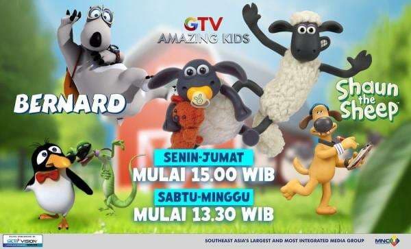 Momen Keluarga Jadi Ramai Bareng Lucunya Bernard dan Shaun di GTV Amazing Kids!