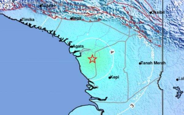 Gempa Bumi Magnitudo 5,9 Guncang Asmat Papua, Pusat Getaran di Darat