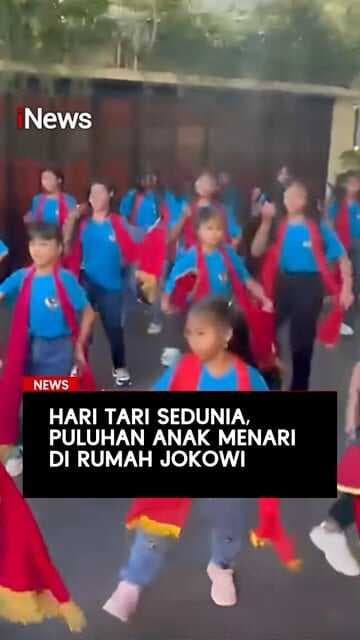 Hari Tari Sedunia, Puluhan Anak Menari di Rumah Jokowi