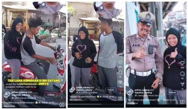 Viral Wanita Hamil Ngidam Ingin Ditilang Polisi, Netizen Auto Ngakak: Sehat-Sehat Bu