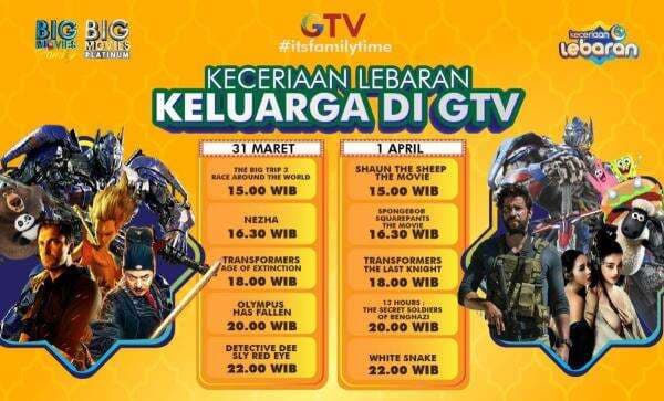 Sambil Kumpul Keluarga, Lebaran Ini Makin Berwarna Bareng Deretan Film Seru di GTV Seharian!