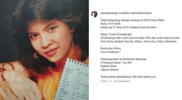 Kabar Duka, Penyanyi Senior Irianti Erningpraja Meninggal Dunia