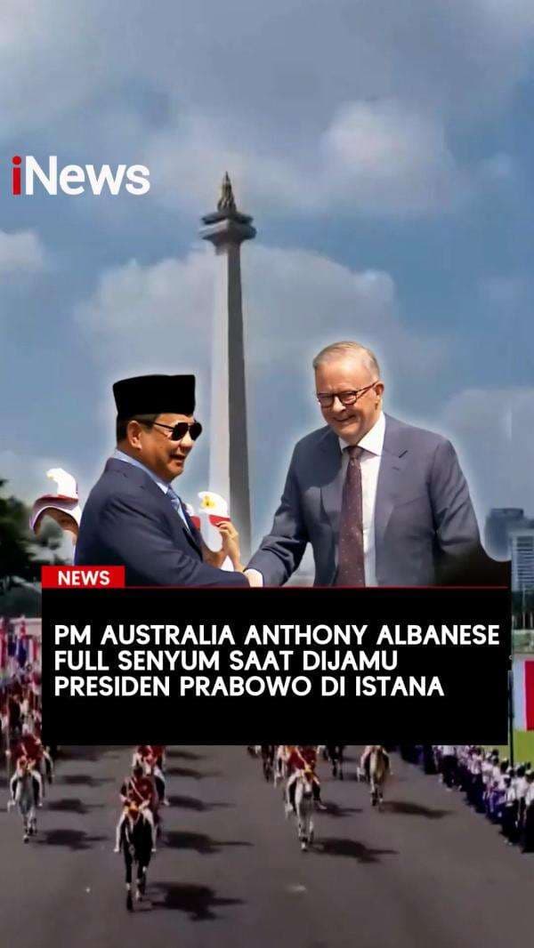 PM Australia Anthony Albanese Full Senyum saat Dijamu Presiden Prabowo di Istana